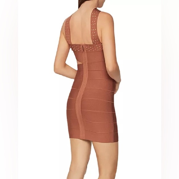 New Hervé Léger
Crystal Cross Neck Cutout Mini Dress (D9) - Picture 4 of 8